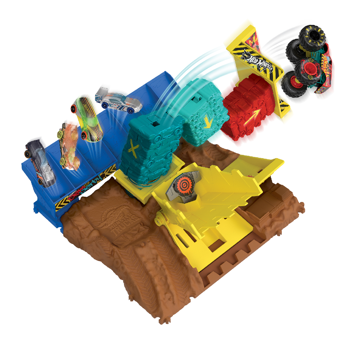 Bộ Đấu Trường Monster Trucks - Đánh Đổ Tòa Tháp Hot Wheels HNB92