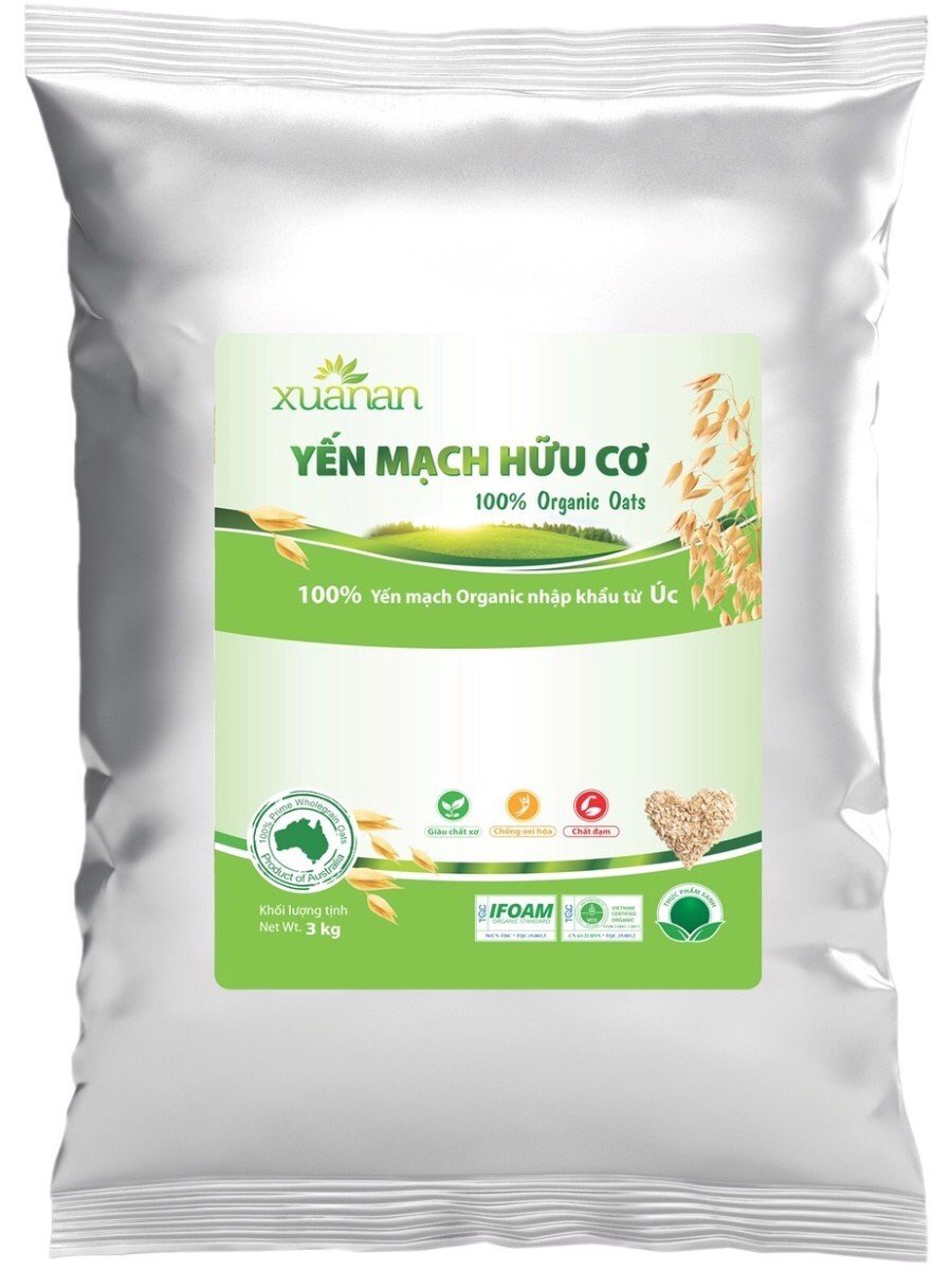 Yến Mạch Hữu Cơ Xuân An [ko đường] Túi 3Kg (Giảm 25%)