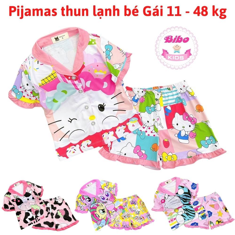 Bộ Đồ Pijama Bé Gái 11-48kg Quần Áo Trẻ Em Thun Lạnh Cao Cấp Đồ Ngủ Pizama Cho Bé 1-14 Tuổi