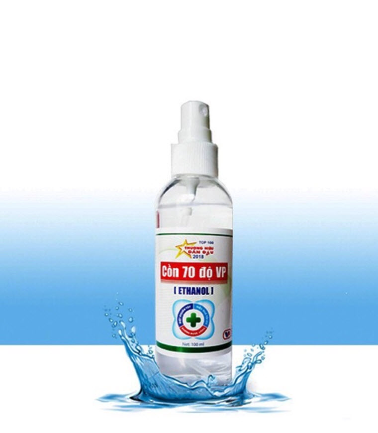 Combo 3 Chai Cồn Sát Khuẩn 70 Độ Vĩnh Phúc - Chai 100ml Tiện Lợi