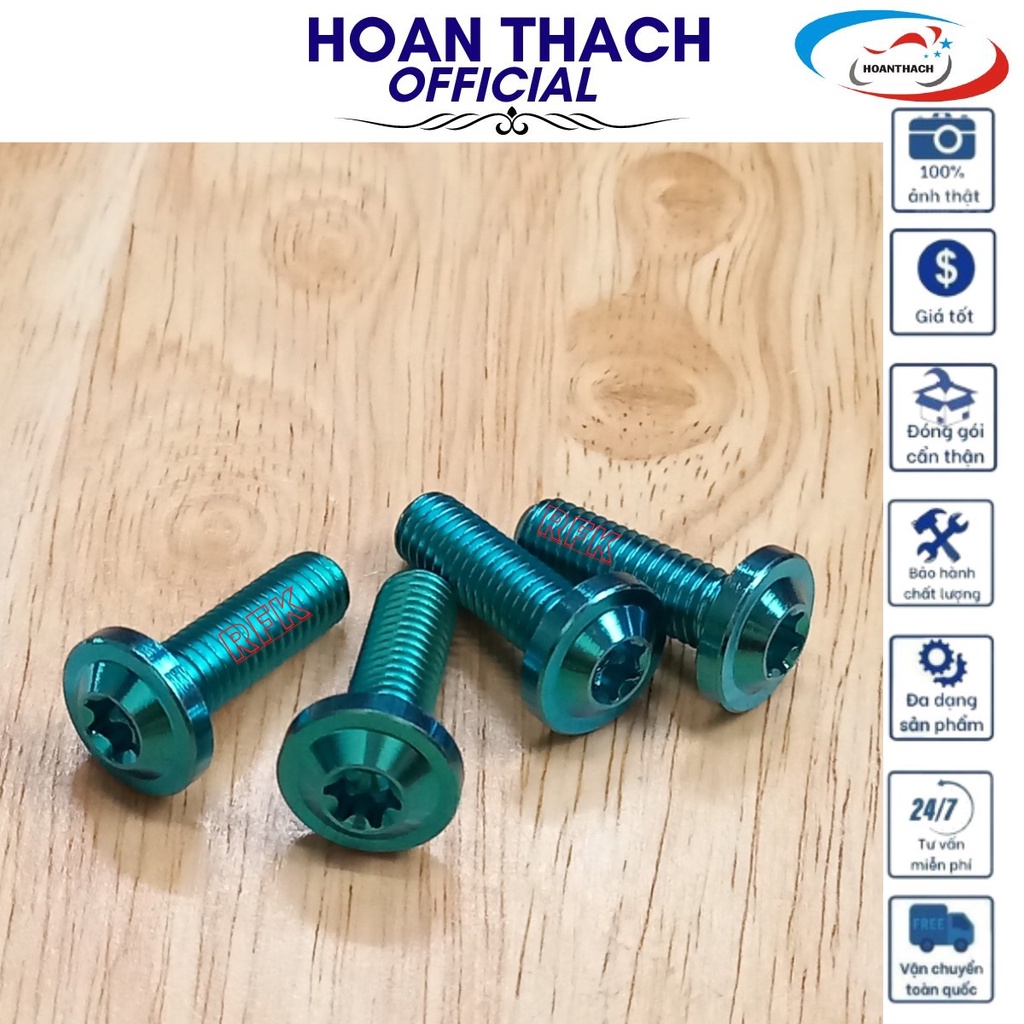 Ốc Gr5 8L25 Đầu Dù Mỏng Xanh Lục Bảo Dùng cho nhiều dòng xe SP012454 (giá 1 con)