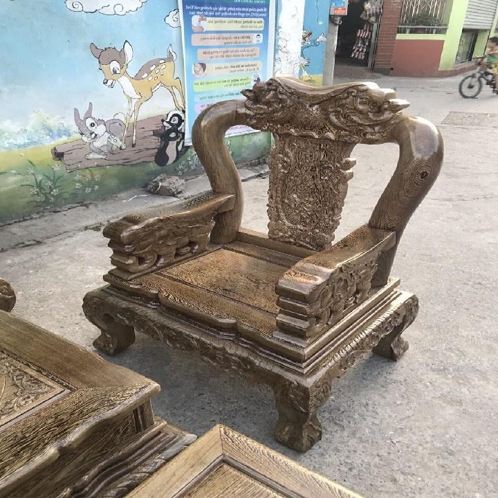Bộ Bàn Ghế Minh Quốc Voi Gỗ Mun Đuôi Công VIP