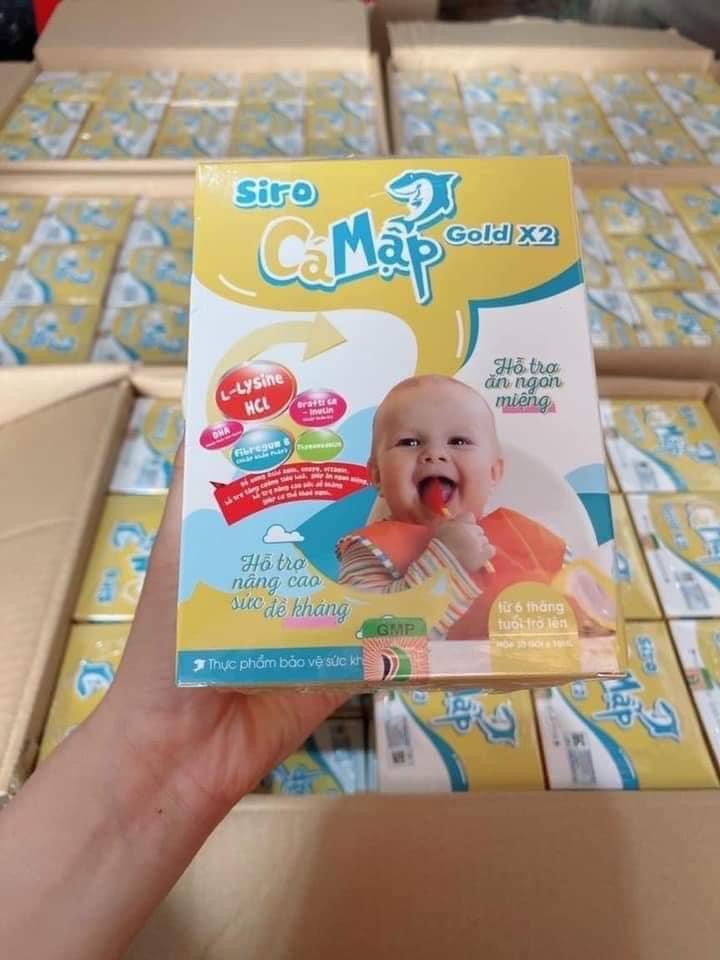 [Tặng 3 Gói] Siro Cá Mập Gold X2 Baby Shark Giúp Bé Hết Biếng Ăn, Chống Táo Bón, Tăng Hệ Miễn Dịch