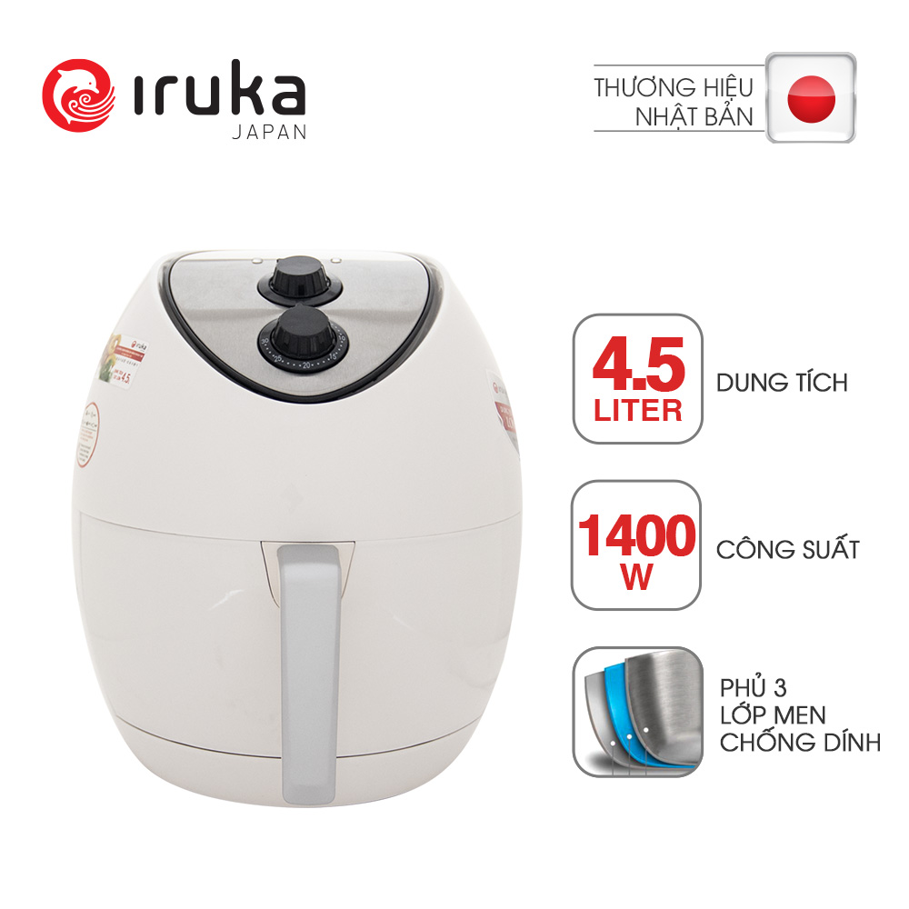 Nồi Chiên Chân Không Iruka I-68 (4.5L) - Trắng - Hàng chính hãng