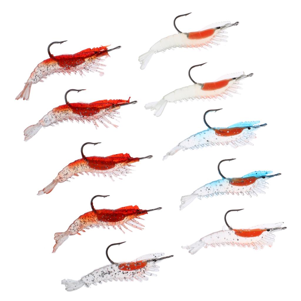 10pcs Shrimp Fishing Lures Soft Lobster Baits Sea Fishing Bionic Baits