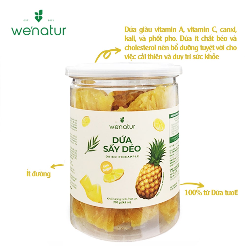 Mứt Dứa Sấy Dẻo Nguyên Chất we'natur 270g