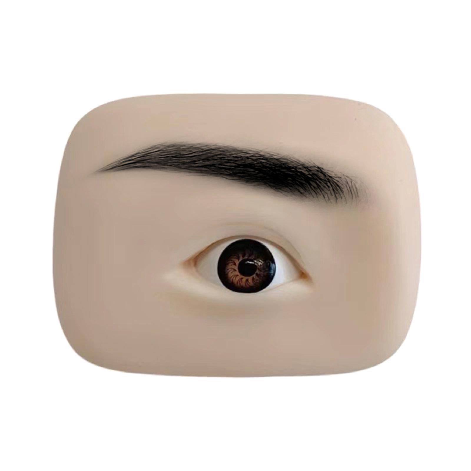Silicone Eye model, makeup Practice Makeup Supplies Brown Left