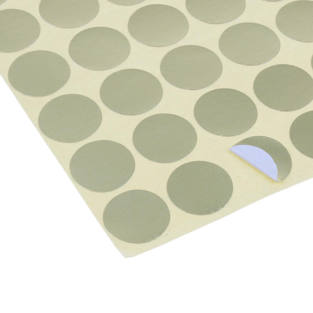 5 Sheets Essential Oil Bottle Cap Stickers Self Adhesive Labels Round Silver