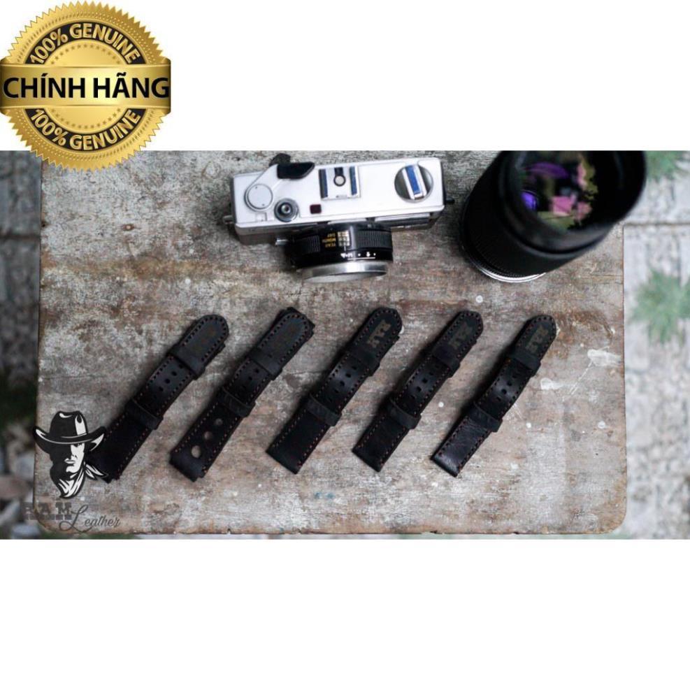 COMBO dây đồng hồ Bundstrap RAM B2 và dòng RAM -BLACK - Da bò đen tuyền .