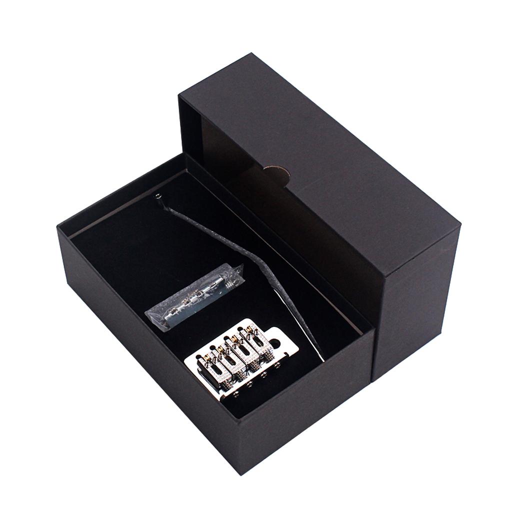 1 Set Metal Roller Saddle Bridge Tailpiece Silver for Cigar Box Guitar, 4 String Electric Guitar