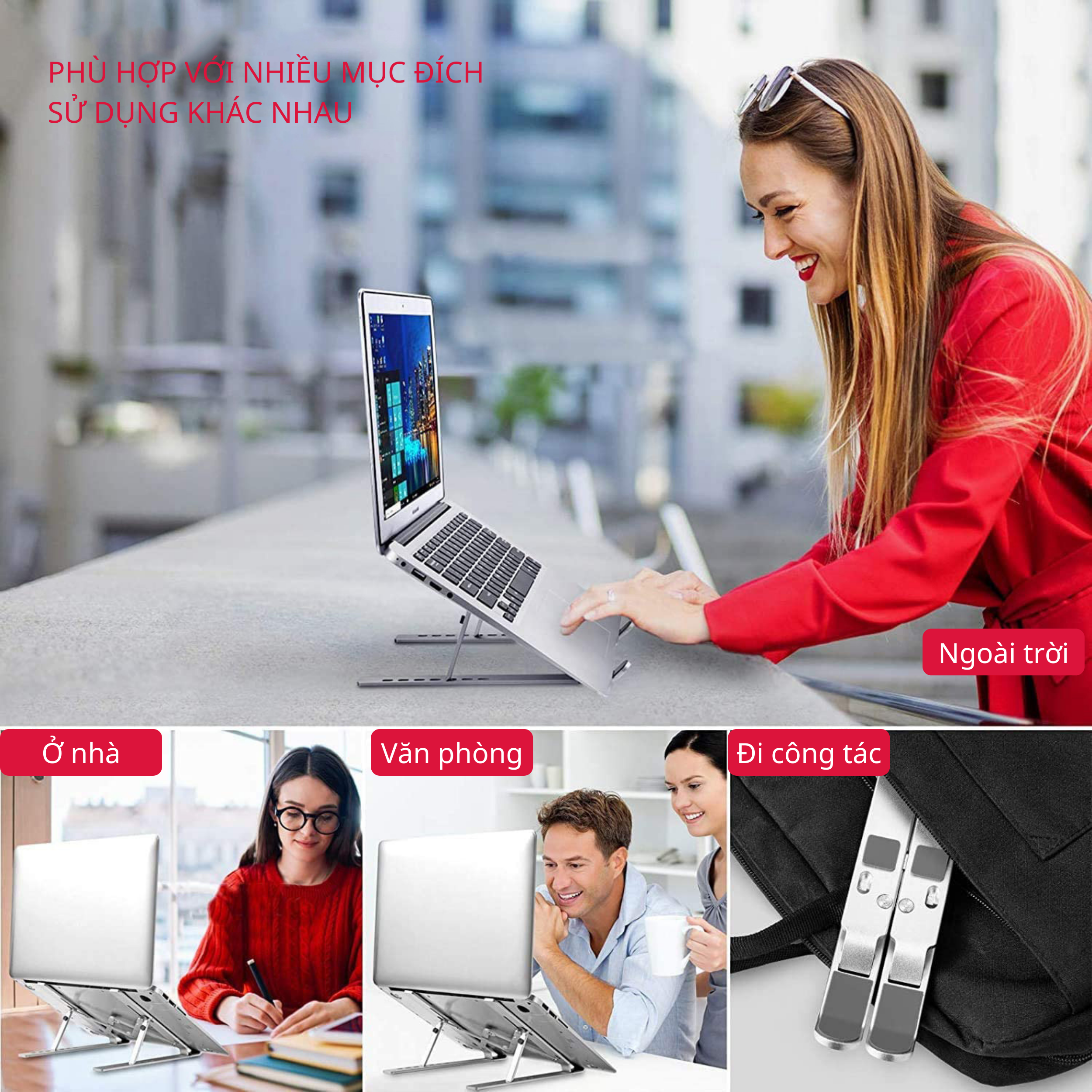 Giá Đỡ Laptop Hợp Kim Nhôm Cao Cấp Dễ Dàng Gấp Gọn, Giúp Tản Nhiệt Laptop, Máy Tính Xách Tay - 07 Nấc Điều Chỉnh Góc Độ. Hàng Chính Hãng Tamayoko