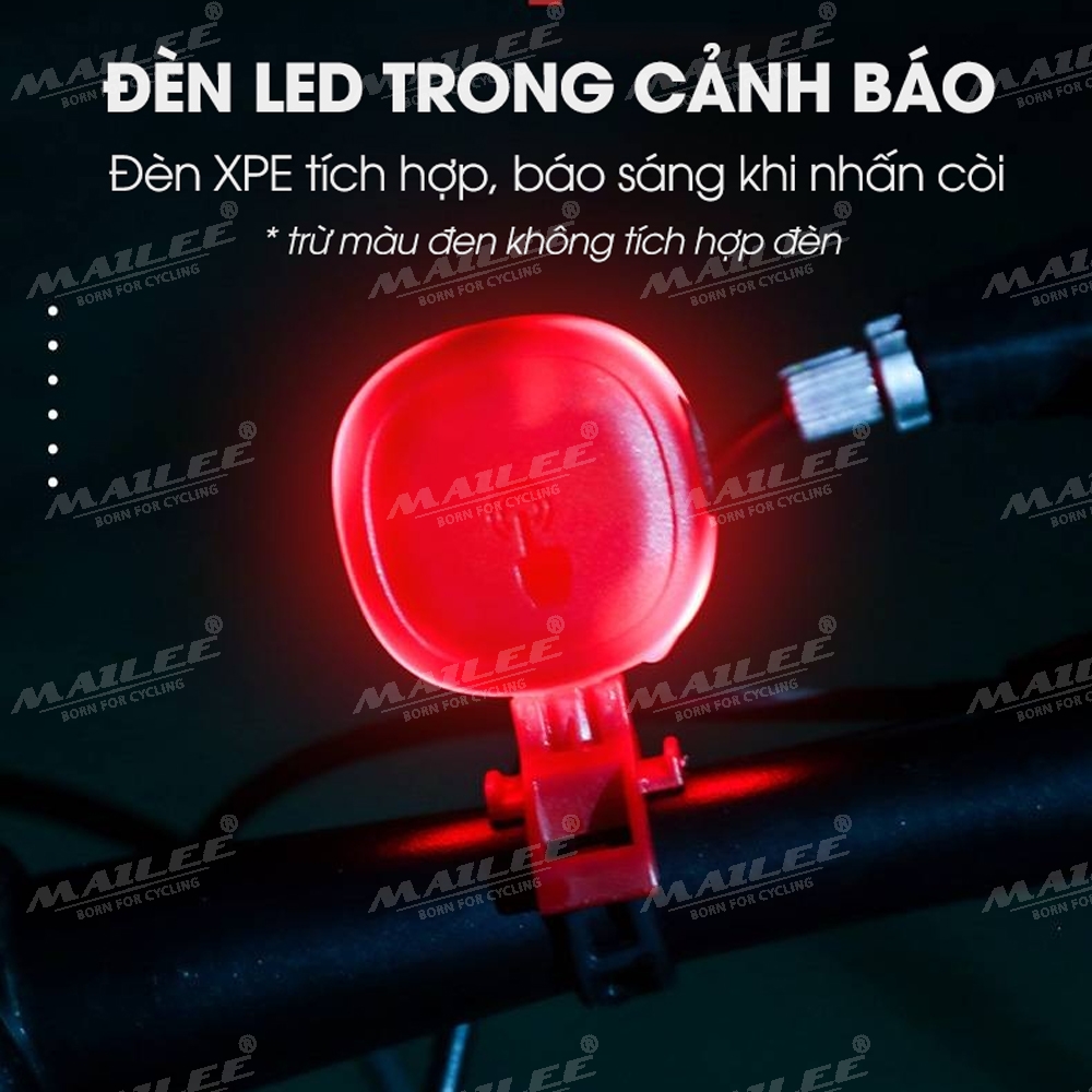 Còi Chuông Xe Đạp USB Cảm Ứng Có Đèn Bên Trong LD-69 Chống Nước Âm Thanh 90-110dB pin 300mAh Mai Lee