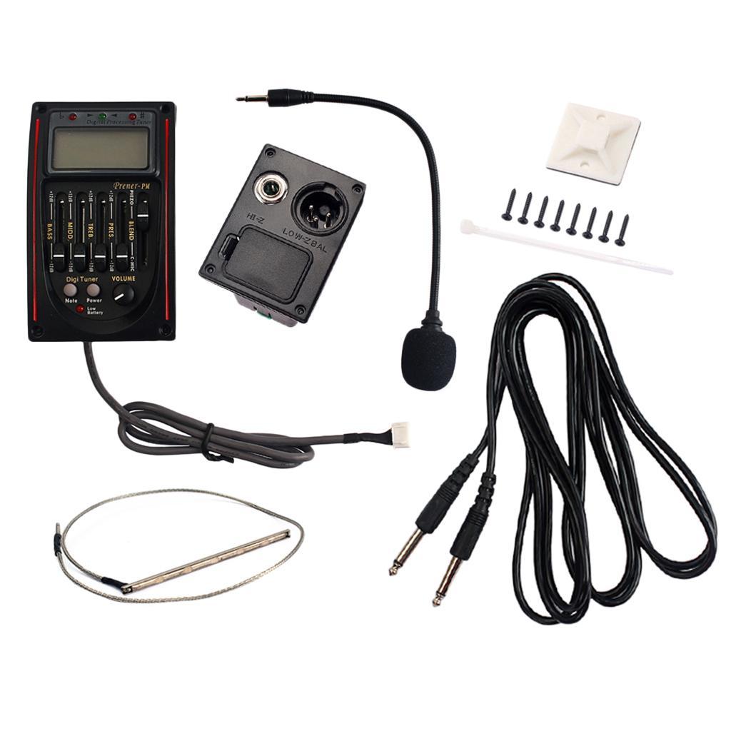 EQ Equalizer System Preamp Piezo Pickup LCD Tuner Classical Guitar Accessory