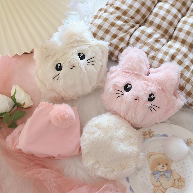 Nhật Bản Dễ Thương Cô Gái Ngọt Sang Trọng Gợi Cảm Bộ Áo Ngực Quần Lót Phù Hợp Với Hoạt Hình Animie Tai Mèo Emroidery Nữ Quần Lót Brifes Nóng sale