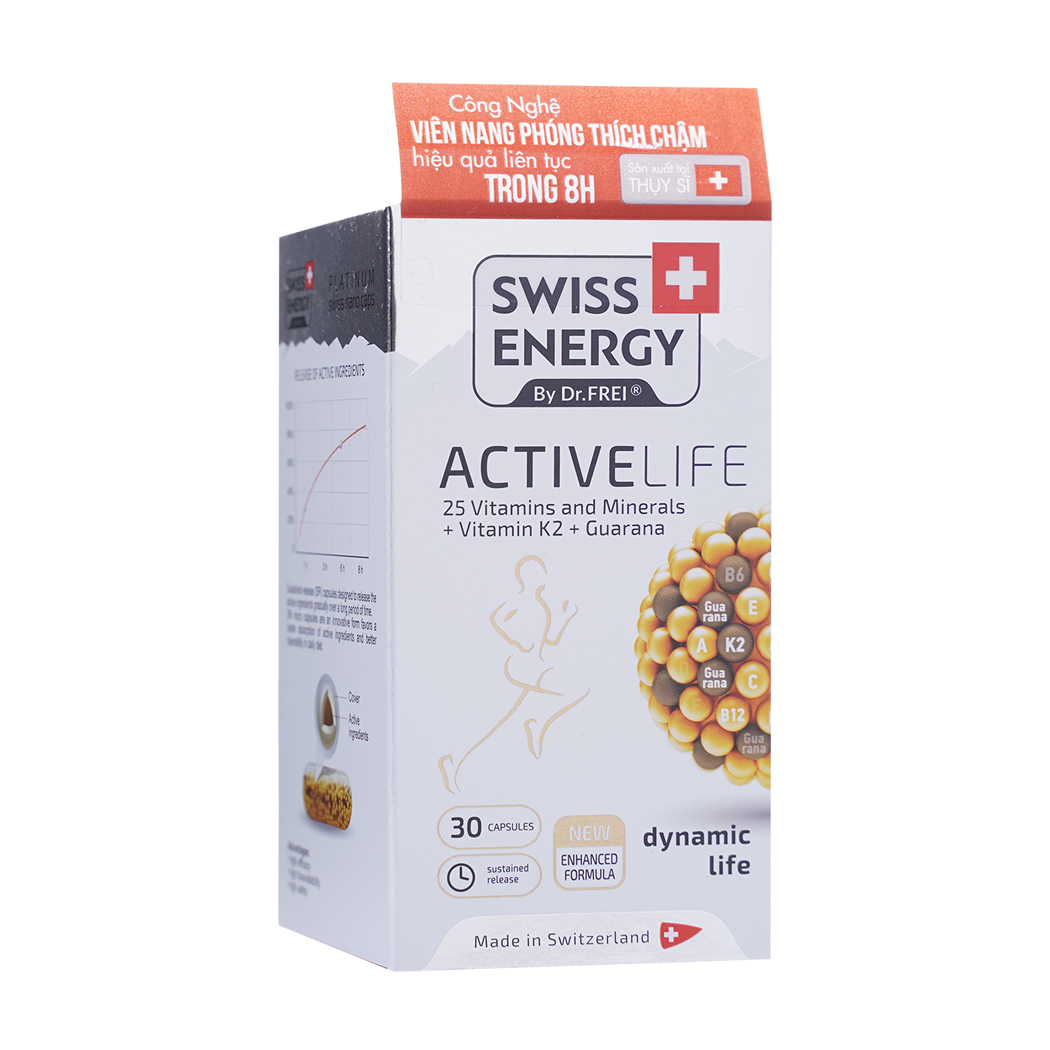 Viên nang bổ sung năng lượng Swiss Energy Active Life (Hộp 30 viên)