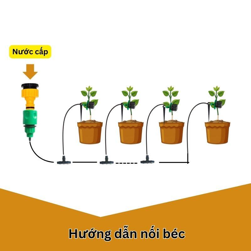 Bộ Kit Tưới Nhỏ Giọt 8 Tia Xanh 10/15/20 Béc Tưới Ban Công Sân Thượng Tiện Lợi