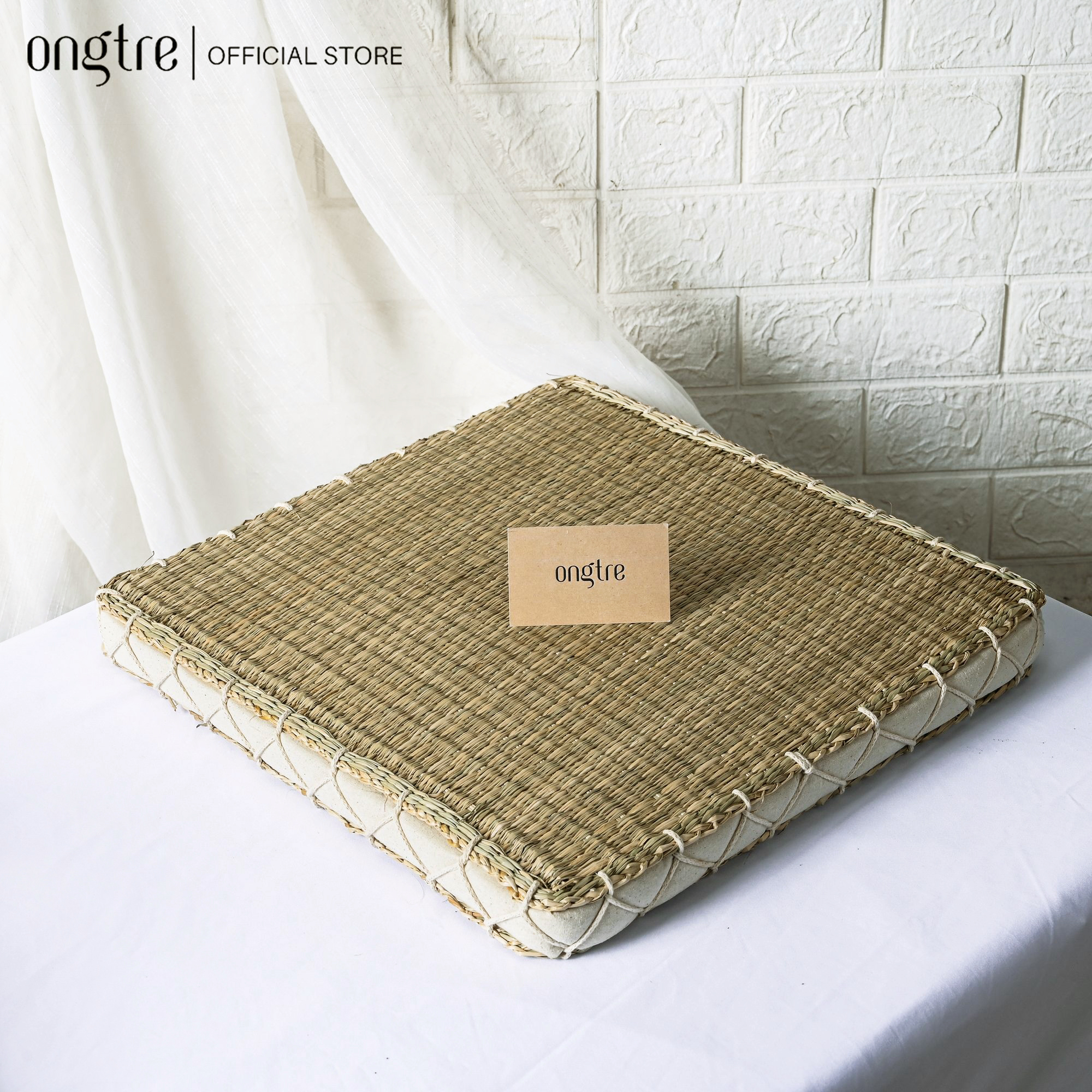 Nệm Cóiđệm Ngồi Bệt Cói Ongtre Cao Cấp Dành Cho Nhà Hàng, Quán Cafe, Phòng Khách, Đệm Yoga - Vuông Be, 45Cm