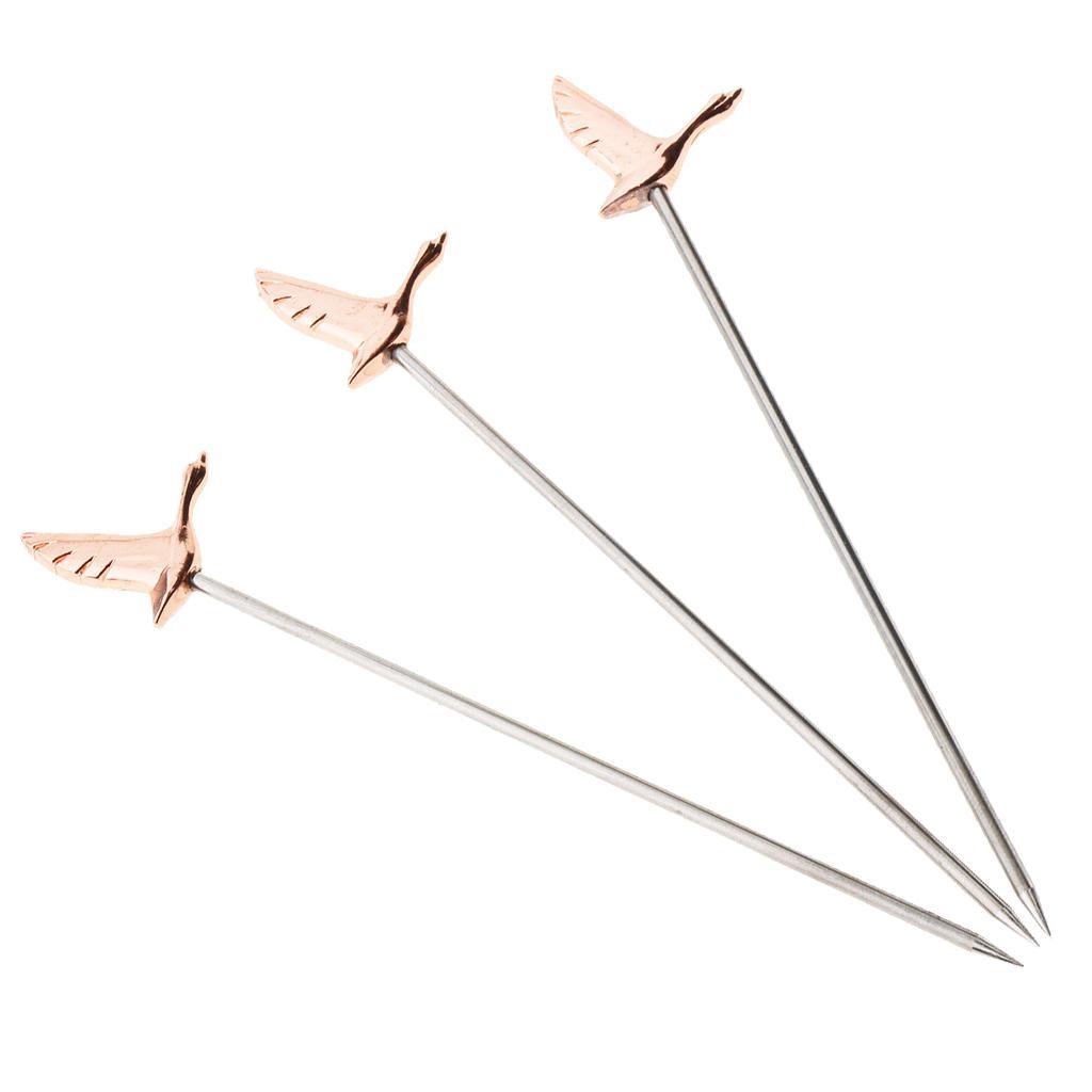 3PCS Martini Picks Stainless Steel Fruit Cocktail Picks for Bar Cafe Tool #1