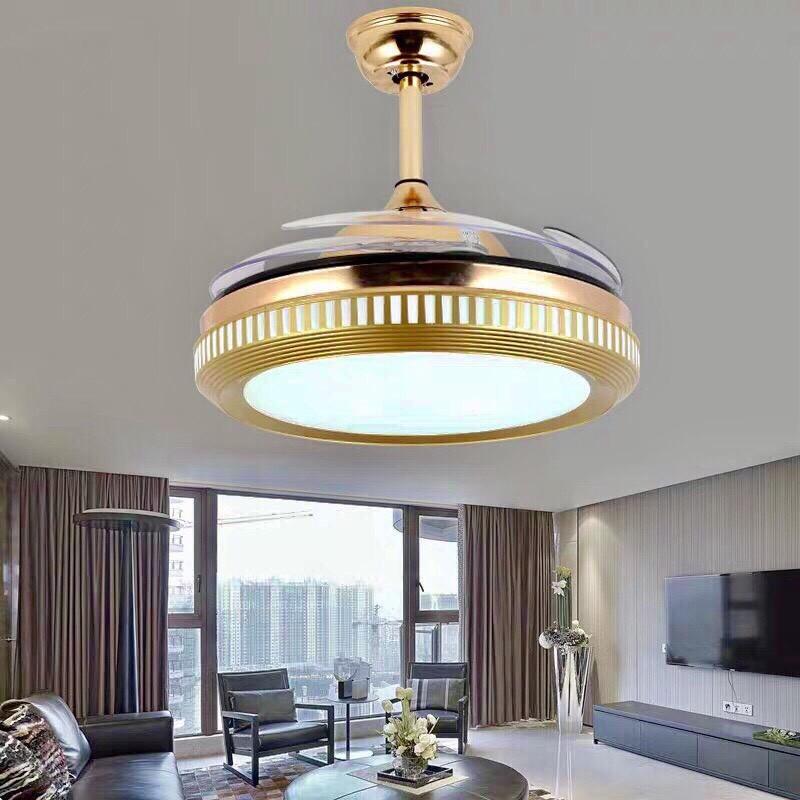 Quạt trần trang trí ẩn cánh động cơ DC 6 số điều khiển từ xa
