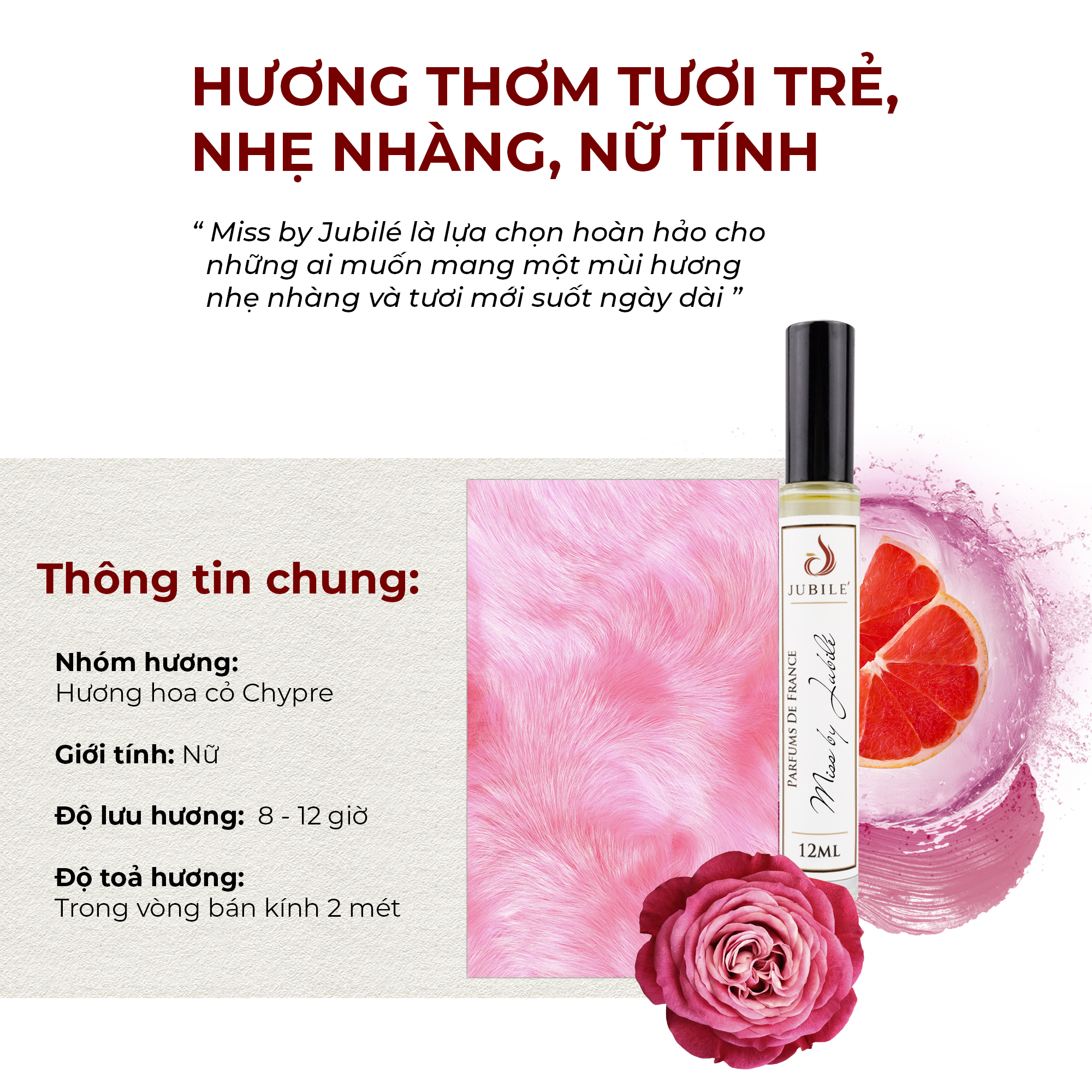 Tinh dầu nước hoa Pháp nữ Jubilé Perfume Miss