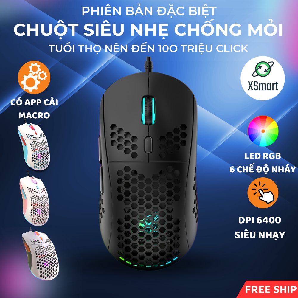 Chuột Máy Tính, Chuột Vi Tính LED RGB M1 PRO 2024 Cực Đẹp, Thiết Kế Chuột Gaming Độc Lạ-Hàng Chính Hãng