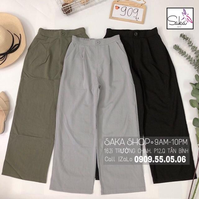 Quần suông dài nữ vải đũi đẹp mịn freesize