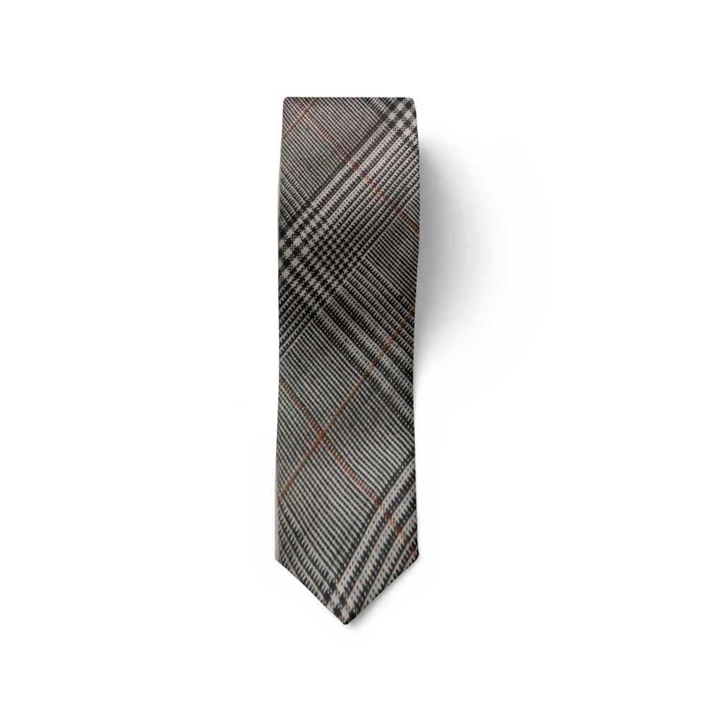 Cà vạt nam, cà vạt bản nhỏ, cà vạt 6cm-Cà vạt lẻ bản nhỏ 6cm màu xám sọc caro