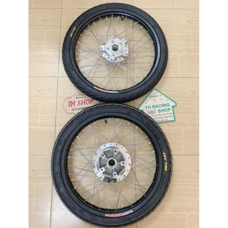 BÁNH CĂM CHO XE EXCITER 150 NIỀNG NHÔM YOKO VỎ RUỘT CRV THÁI LAN GẮN VỪA NHƯ ZIN KHÔNG CHẾ ĐÃ RÚT CĂM VÔ VỎ RUỘT