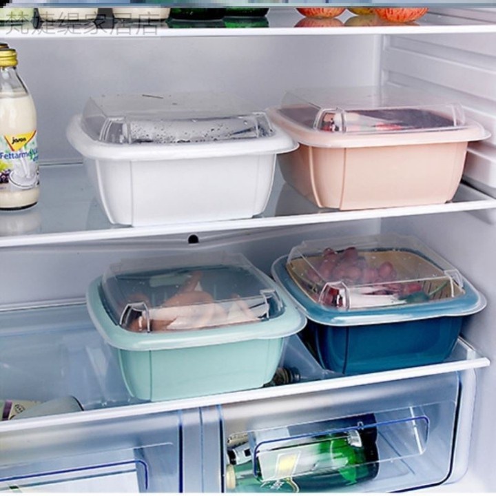 Combo bộ rổ nhựa vuông 6 món kèm chậu ráo nước hai lớp cao cấp tiện lợi
