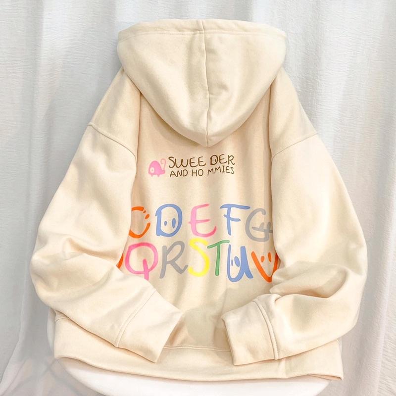 Áo Khoác Hoodie Zip ABC Form Rộng Oversize Unisex Vải Nỉ