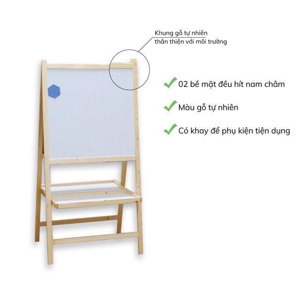 Bảng vẽ sáng tạo cho bé Little Picasso khung gỗ tự nhiên - bảng Tân Hà - kích thước 60x120cm