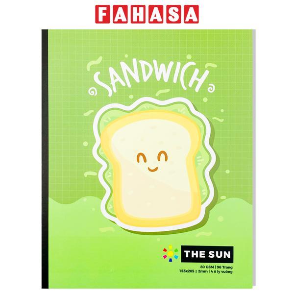 Tập Học Sinh Cheesy Smiles - 4 Ô Ly Vuông - 96 Trang 80gsm - The Sun 02 - Sandwich