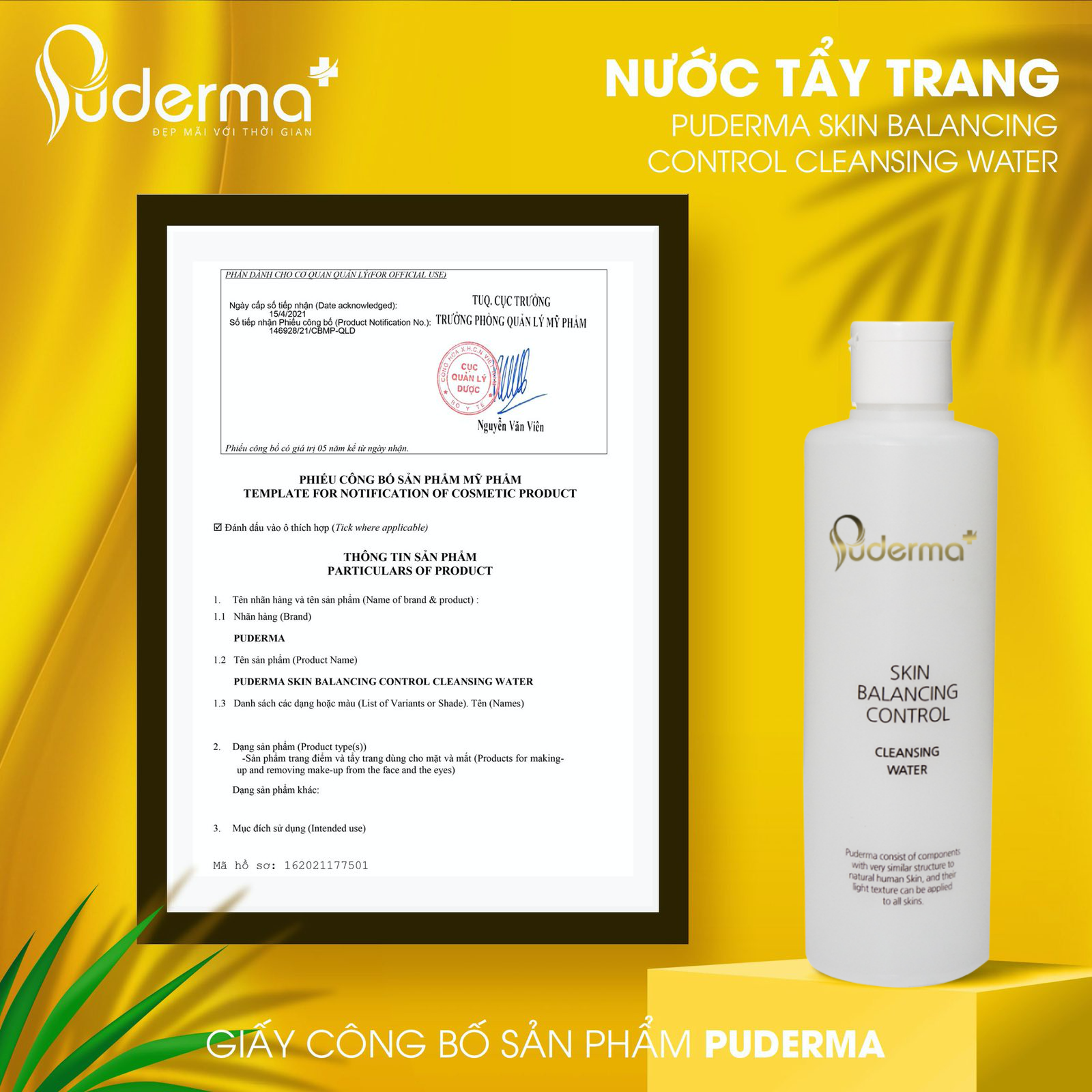 Nước Tẩy Trang PUDERMA SKIN BALANCING CONTROL CLEANSING WATER: làm sạch lớp bụi bẩn, bã nhờn, trang điểm, tế bào da chết bám trên da mặt, đồng thời dưỡng ẩm cho da, giúp làm se khít lỗ chân lông, mang lại làn da mịn màng, trắng sáng.