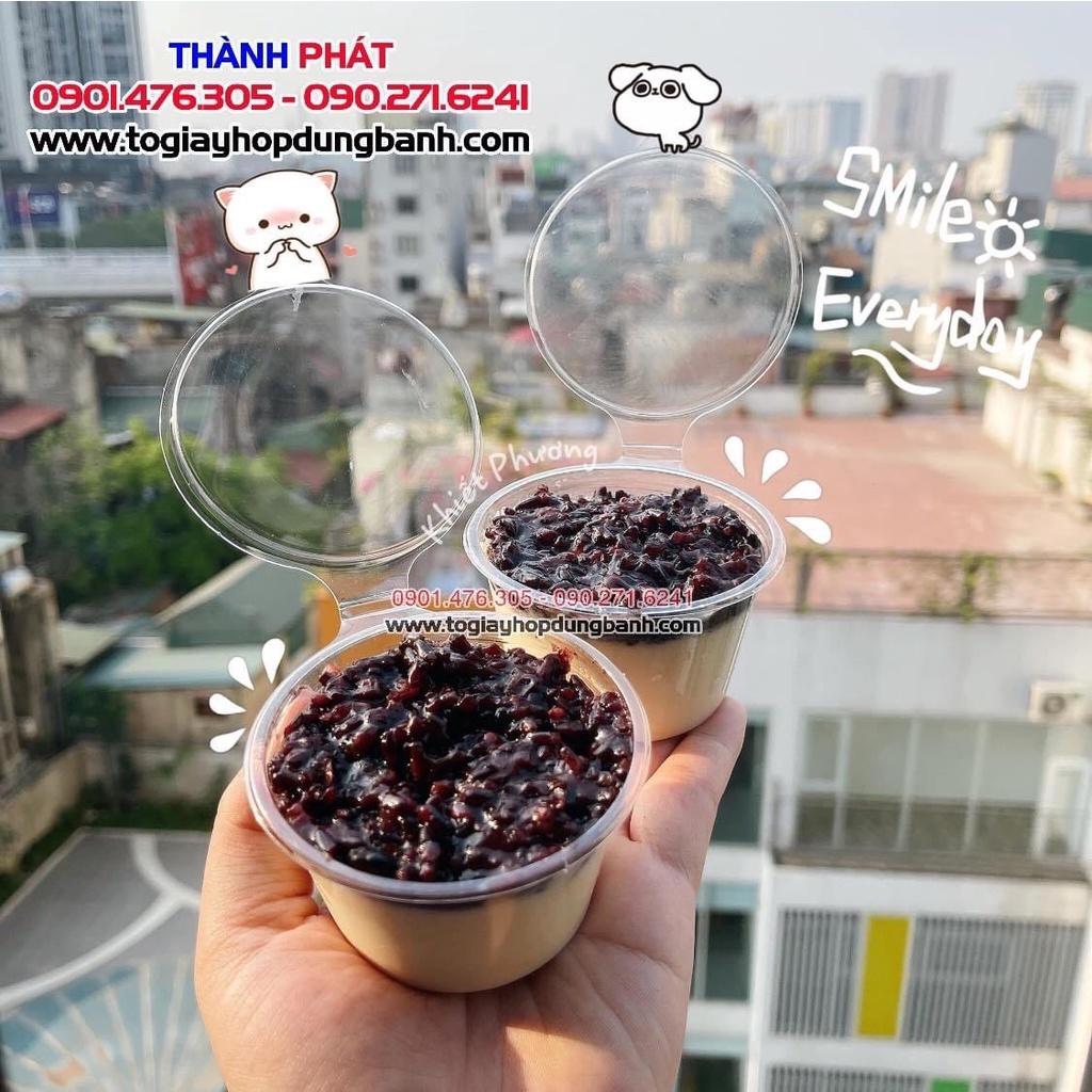 Hủ sốt 4oz nắp liền đựng topping trà sữa,bánh flan,sữa chua nếp cẩm chắn chắn không đổ nước