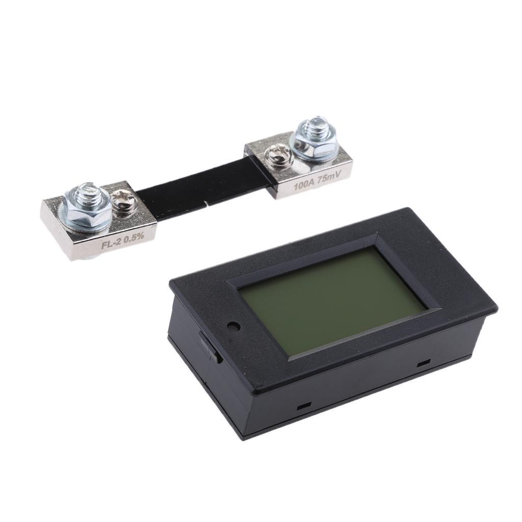 100A DC LCD Digital KWH Power Meter Monitor Voltage Ammeter + 100A Shunt