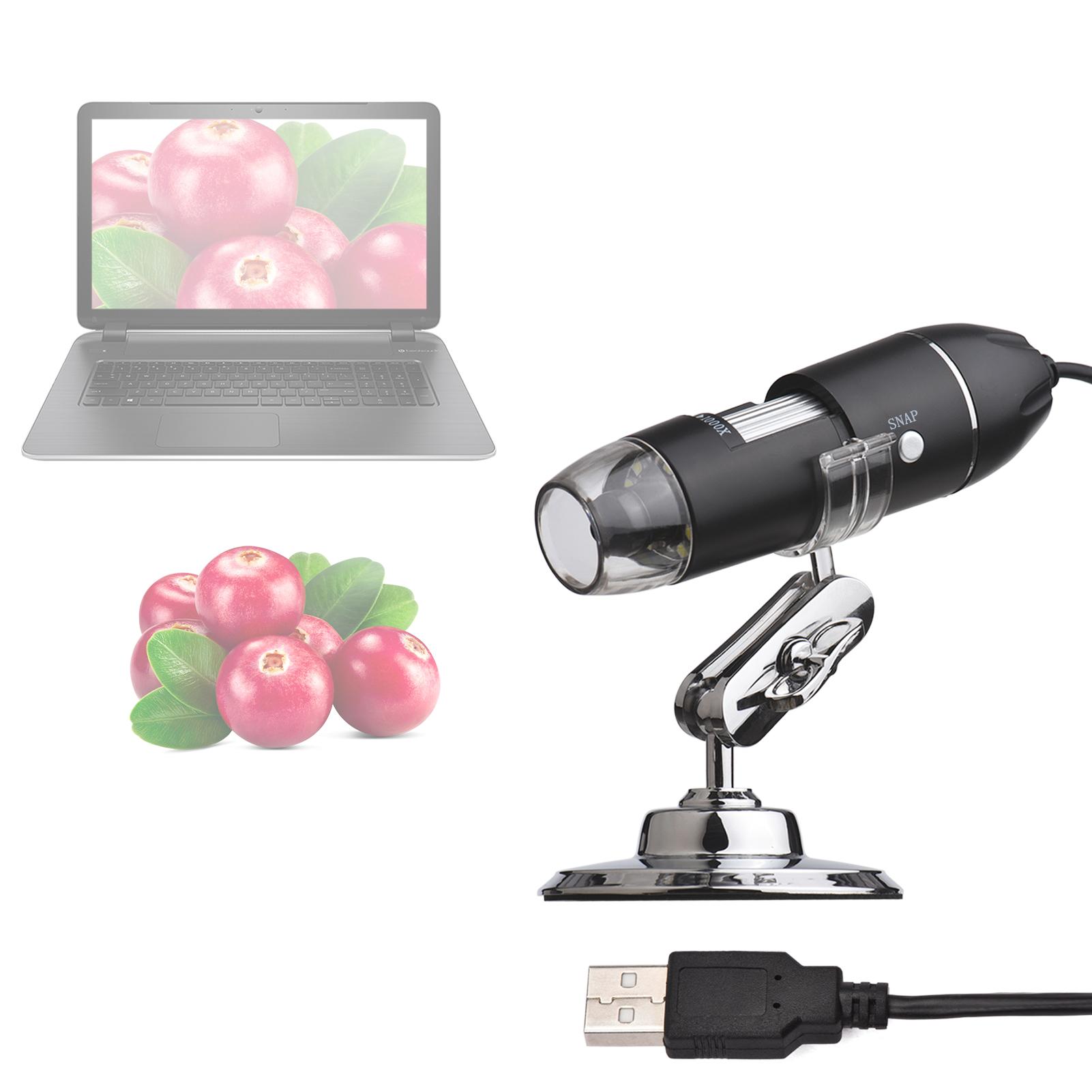 1600X USB Portable Mini Electronic Microscope Handheld Digital Magnifier for Laptop Plant Observation Industrial Test