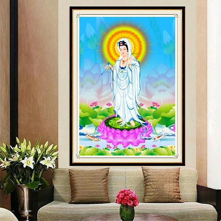 Tranh đá Quan Thế Âm Bồ Tát VS334 - kích thước: 80 * 56cm.