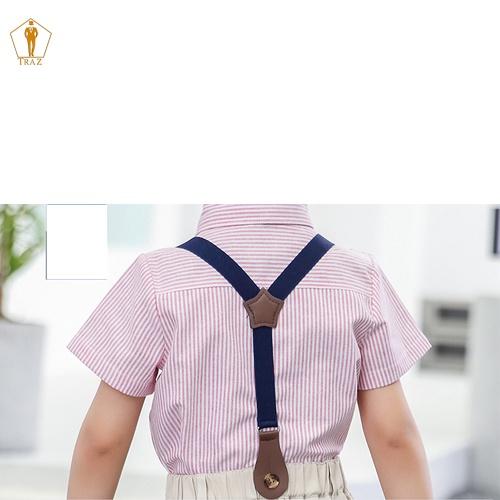 Set bộ gile bé trai TRAZ có 2 chi tiết, áo sơ mi, quần short phong cách Hàn Quốc đi chơi, sự kiện