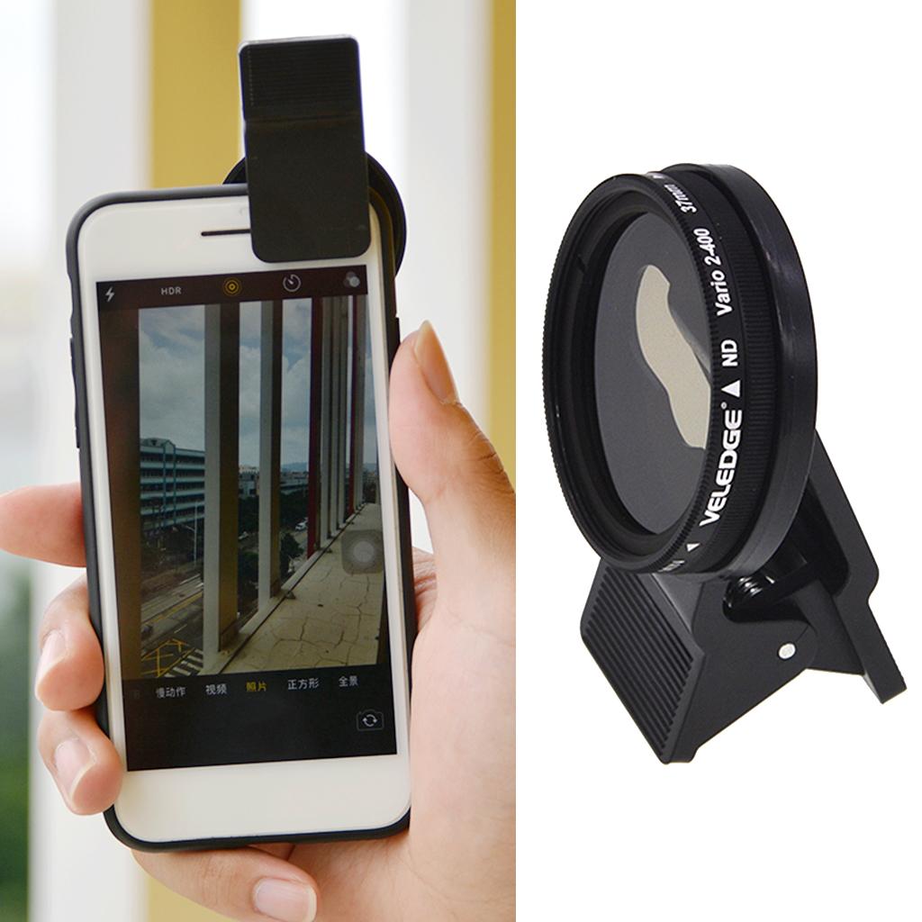 37mm Clip-on ND 2-400 Cellphone Camera Lens Filter Kit Adjustable Neutral Density Filter for iPhone