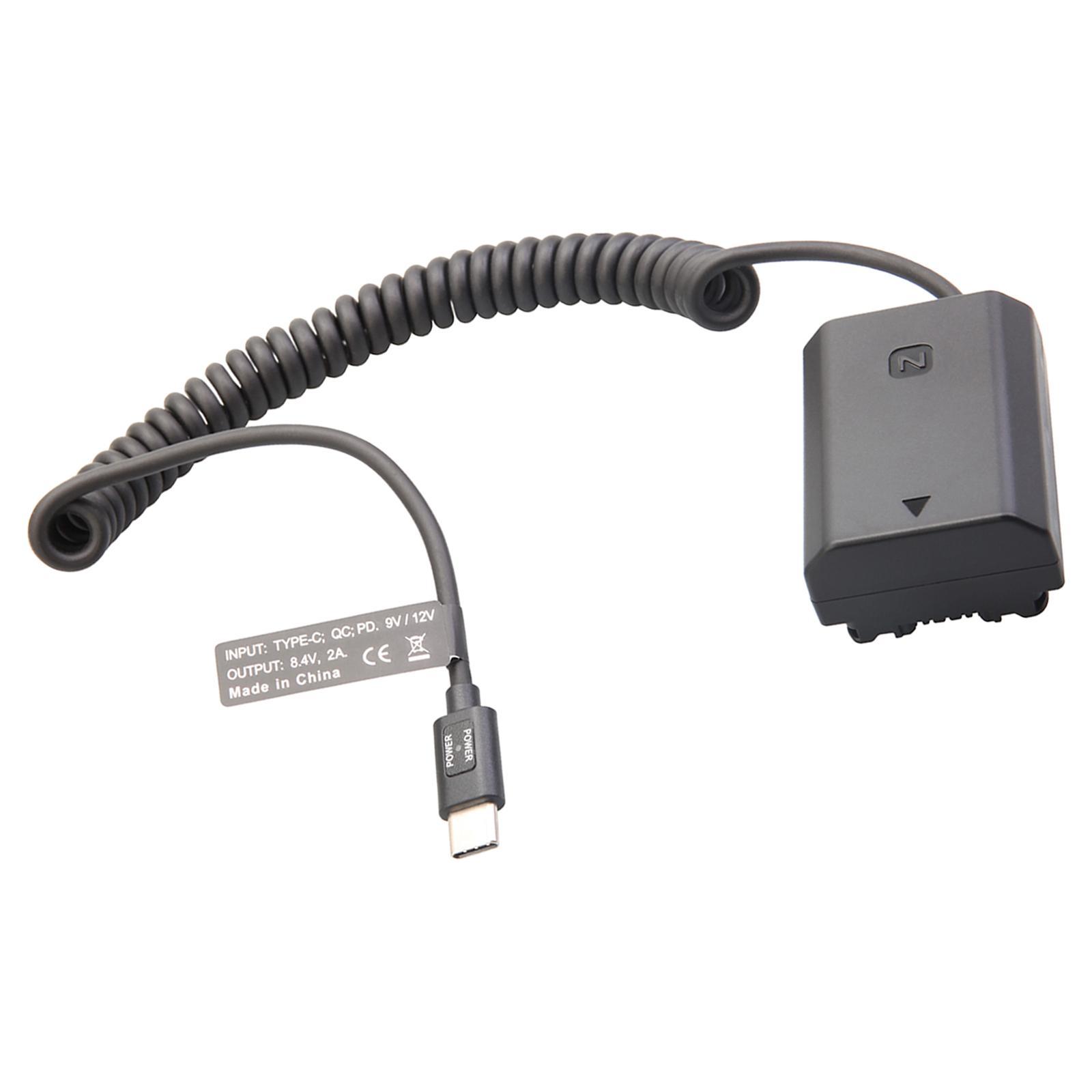 Dummy Battery Camera Power Cable USB C to NP FZ100 Accessories for Sony A9