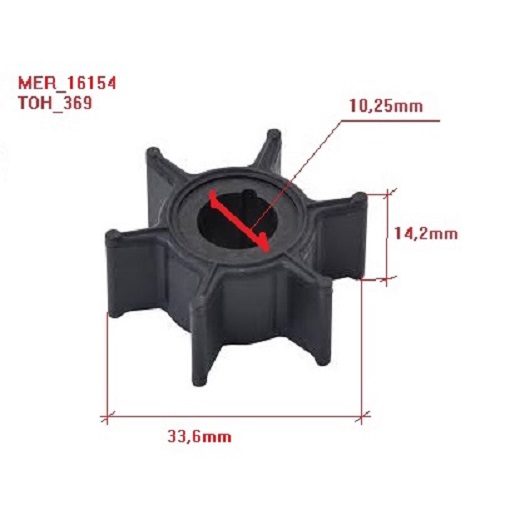 Cánh quạt cano Mercury 47-16154, Tohatsu 369-65021