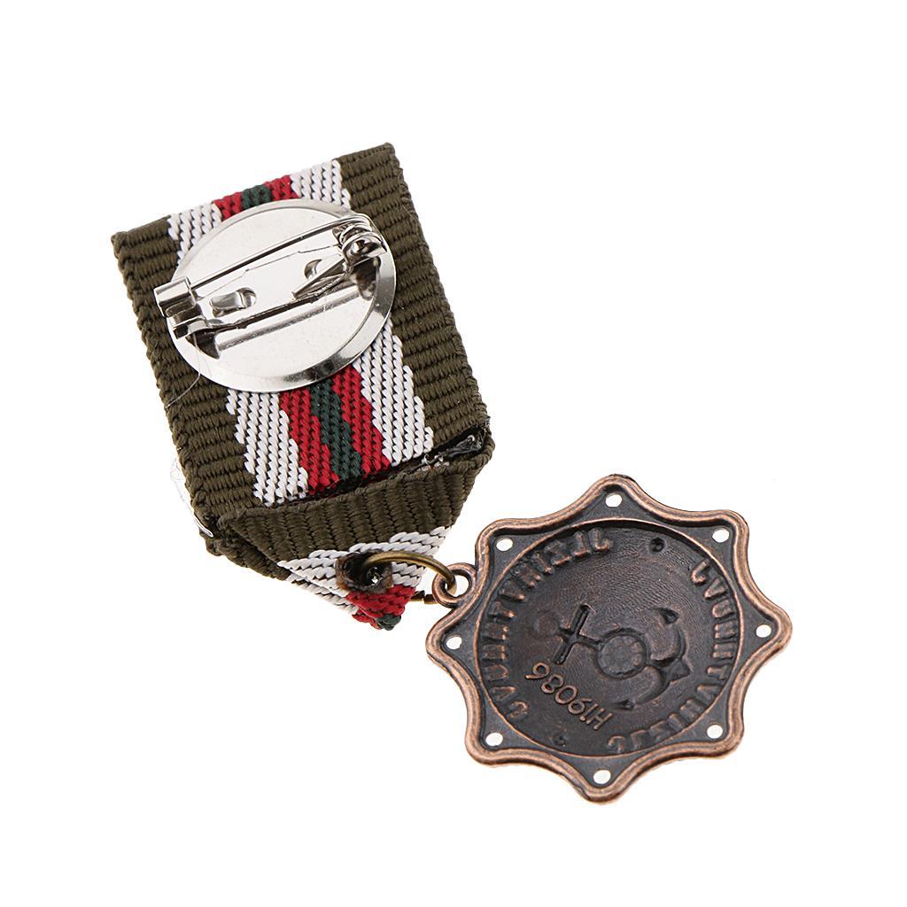 4Pack Vintage Style Geometric Pendant Medal Mens Uniform Badge Brooch Pin