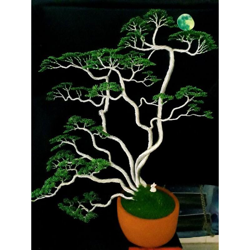 cây bonsai handmade bằng nhôm mạ màu.