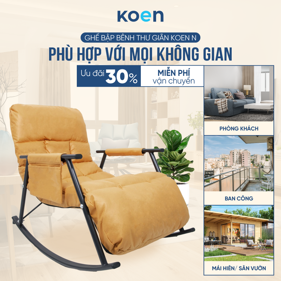 Ghế Bập Bênh Thư Giãn Koen- Ghế Bập Bênh Cho Bé ,Ghế Tựa Lưng Cho Người Lớn