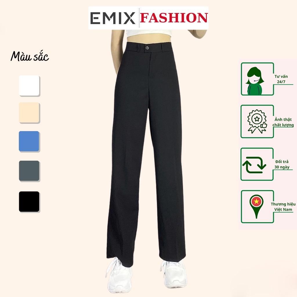 Quần tây nữ ống rộng lưng cao EMIX (3 màu). culotes. dài 100cm, khóa trước, chất tuyết mưa mềm mịn, đứng dáng 09