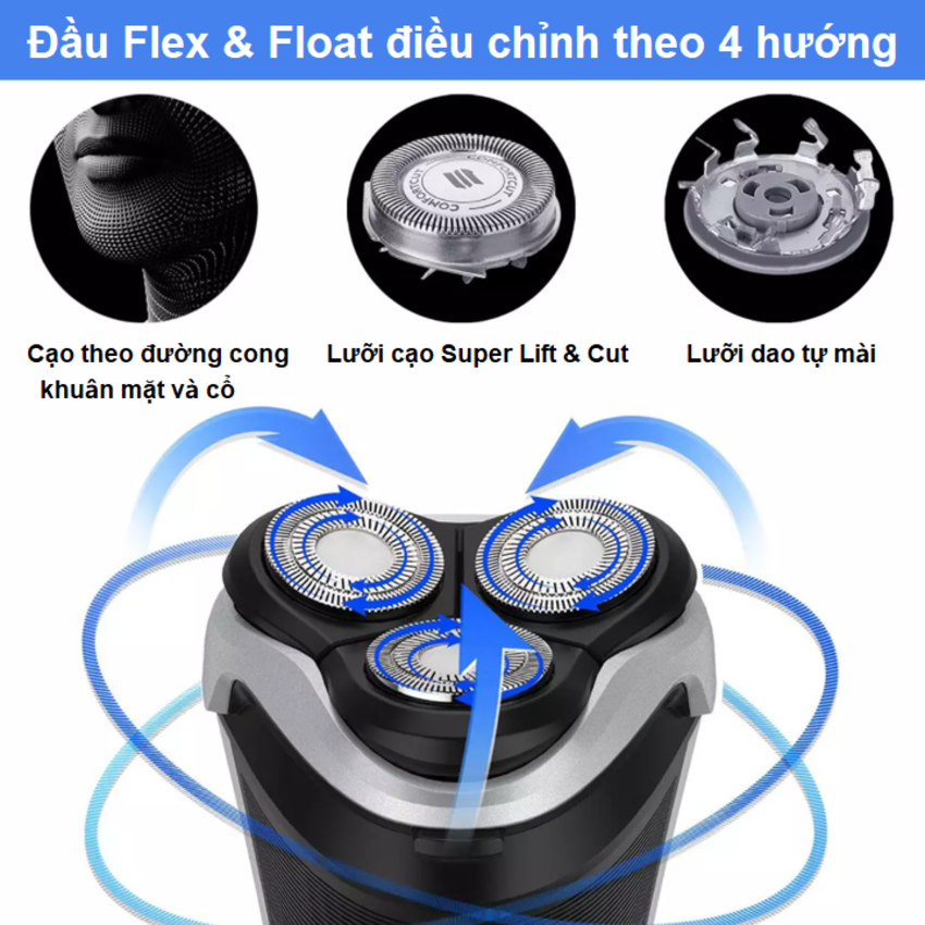 Máy cạo râu khô và ướt, thương hiệu Hà Lan Philips Norelco PT724, Series 3100