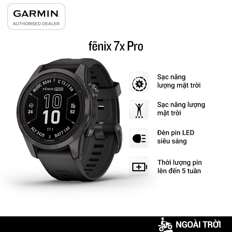 Đồng hồ Thông Minh Garmin fēnix 7S Pro Sapphire Solar (Black) - Hàng Chính Hãng