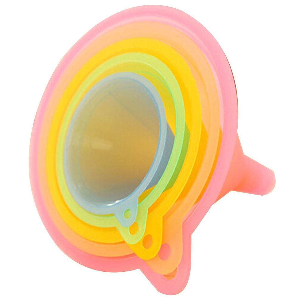 AA 5 Pcs Candy Color Funnel Food Grade Plastic Liquid Container for Spices Powder Oils