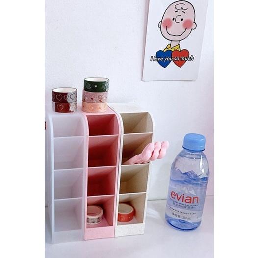 Giá nhựa 2 tầng nhỏ xinh, ống cắm bút, dao unbox cute...