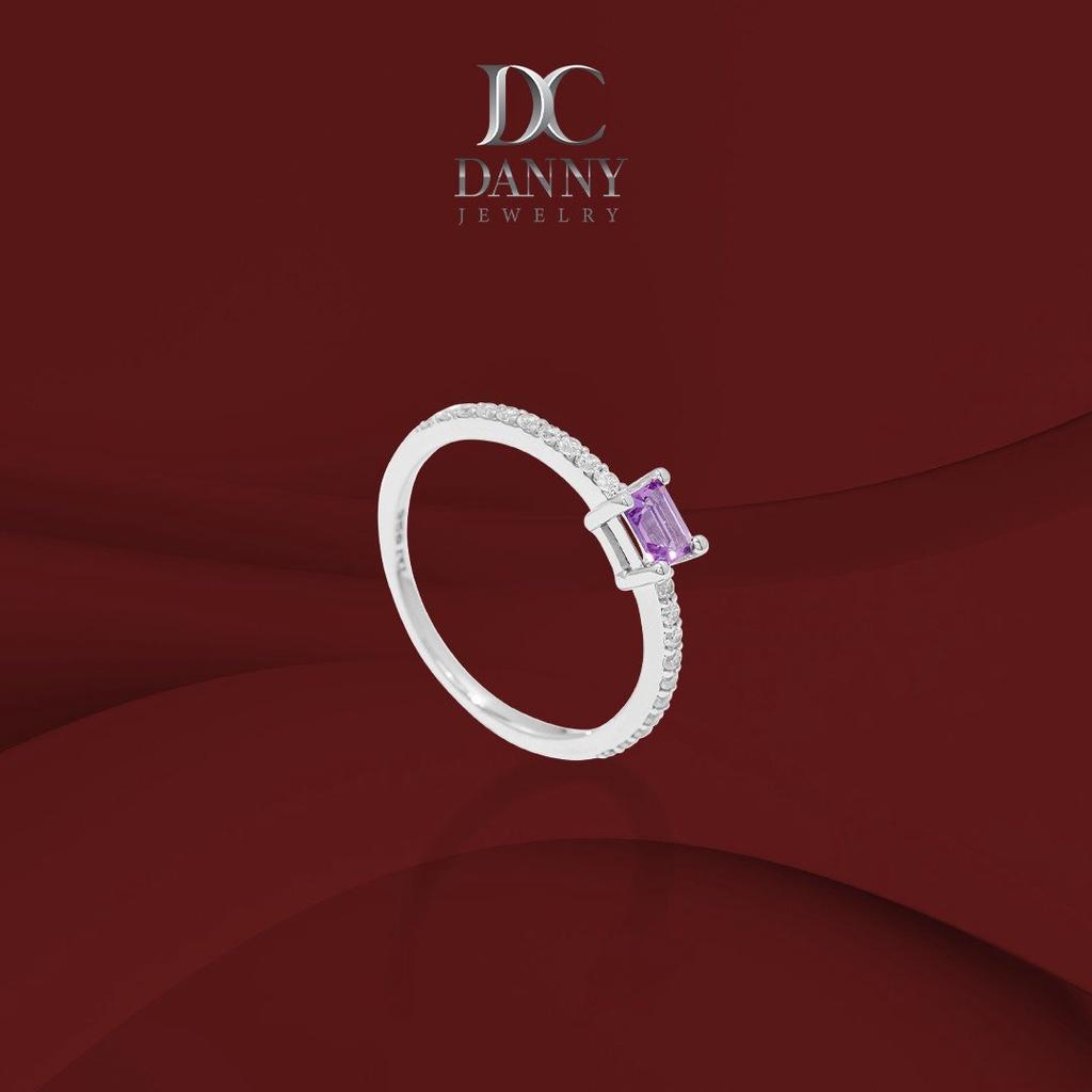 Nhẫn Nữ Danny Jewelry Bạc 925 Đính Đá Chủ Amethyst Xi Rhodium N0029